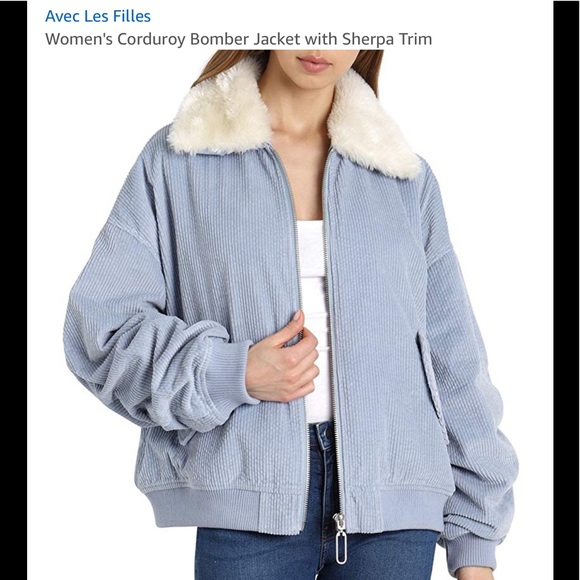 Avec Les Filles | Blue Oversized Corduroy Jacket - Picture 10 of 10